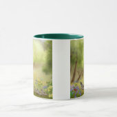 Wachteln in einer Wiesen-Wecker-Tasse Tasse (Zentrum)