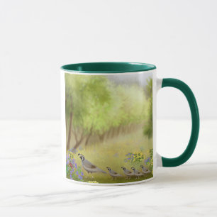 Wachteln in einer Wiesen-Wecker-Tasse Tasse