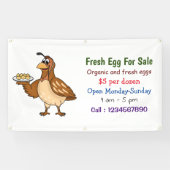 Wachteln mit Eiern Cartoon Frischeier zum Verkauf Banner (Horizontal)