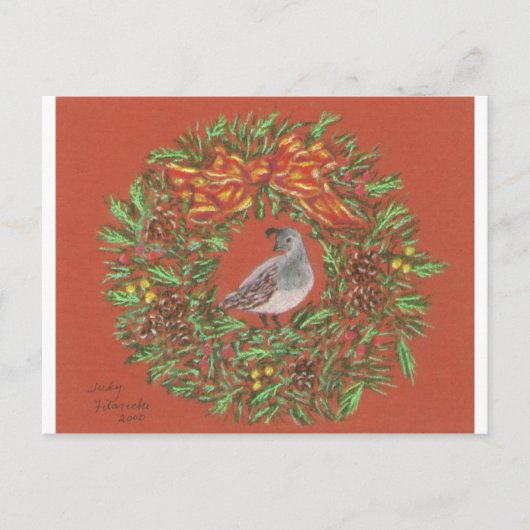 Wachtelwüste Weihnachtskarte Feiertagspostkarte (Vorderseite)