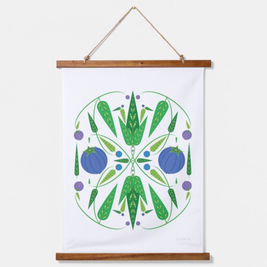 Wächter der Blueberries Holzteppiche Wandteppich Mit Holzrahmen (Vorderseite)