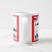 Wächter der Freiheit hellrot Jumbo-Tasse (Rückseite)
