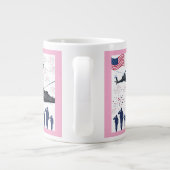 Wächter der Freiheit rosa Jumbo-Tasse (Rückseite)