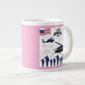 Wächter der Freiheit rosa Jumbo-Tasse (Vorderseite Rechts)