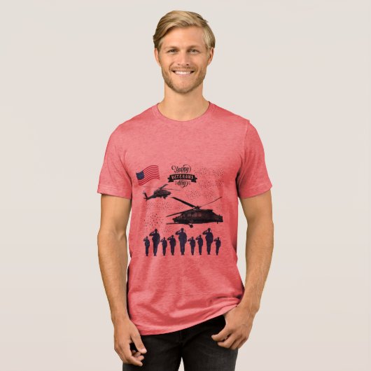 Wächter der Freiheit rot Tri-Blend Shirt (Vorderseite voll)