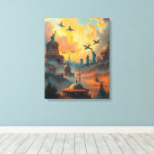 Wächter der Skyline Leinwanddruck (Insitu (Holzboden))