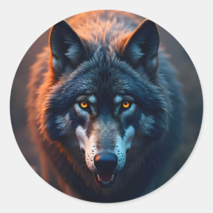 Wächter der Wildnis – Klassische Wildlife-Art Runder Aufkleber