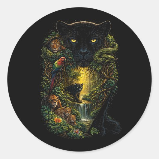 Wächter der Wildnis Runder Aufkleber (Vorderseite)