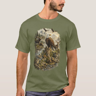 Wächter der Wildnis – Vintage-Weißkopfseeadler Na T-Shirt