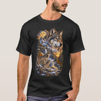 Wächter der Wildnis – Vintage-Wolfsfamilie T-Shirt
