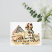 Wächter der Zeit: Die Sphinx und Pyramide von Gize Postkarte (Stehend Vorderseite)
