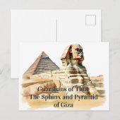 Wächter der Zeit: Die Sphinx und Pyramide von Gize Postkarte (Vorne/Hinten)