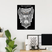 Wächter der Zeit - Eule und Stundenillustration Poster (Heimbüro)