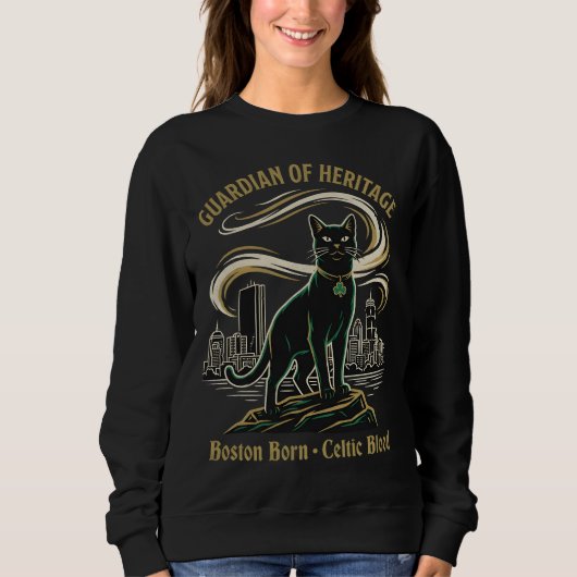 Wächter des Erbes Boston Celtic Katze Sweatshirt (Vorderseite)