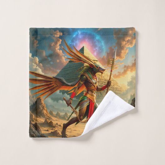 Wächter des Himmelstores – Anubis Badhandtuch Set (Waschlappen)