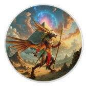 Wächter des Himmelstores – Anubis Keramikknauf (Vorderseite)