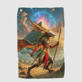 Wächter des himmlischen Tores – Anubis Golfhandtuch (Vorderseite)