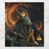 Wächter des Jenseits – Anubis. Weinetikett (Einzelnes Label)