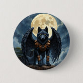 Wächter des Mondes – Der schwarzflügelige Wolf Button (Vorderseite)