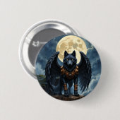 Wächter des Mondes – Der schwarzflügelige Wolf Button (Vorne & Hinten)