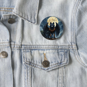 Wächter des Mondes – Der schwarzflügelige Wolf Button