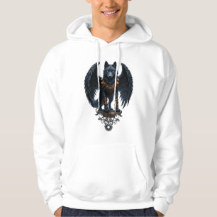 Wächter des Mondes – Der schwarzflügelige Wolf Hoodie