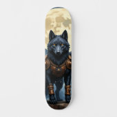 Wächter des Mondes – Der schwarzflügelige Wolf Skateboard (Vorderseite)