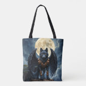 Wächter des Mondes – Der schwarzflügelige Wolf Tasche (Rückseite)