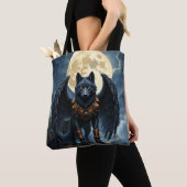 Wächter des Mondes – Der schwarzflügelige Wolf Tasche (Von Nahem)