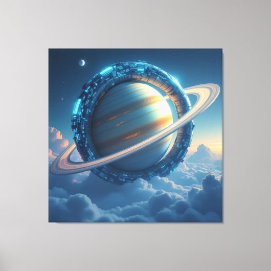 Wächter des Saturn – Die kosmische Schlange Leinwanddruck (Vorderseite)