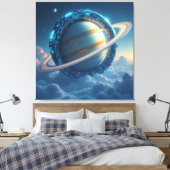Wächter des Saturn – Die kosmische Schlange Leinwanddruck (Insitu (Schlafzimmer))
