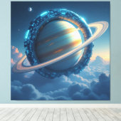 Wächter des Saturn – Die kosmische Schlange Leinwanddruck (Insitu (Holzboden))