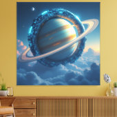 Wächter des Saturn – Die kosmische Schlange Leinwanddruck (Insitu (Wohnzimmer))