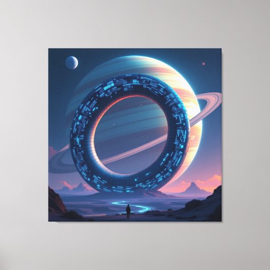 Wächter des Saturn – Die kosmische Schlange Leinwanddruck (Vorderseite)