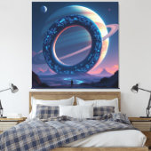 Wächter des Saturn – Die kosmische Schlange Leinwanddruck (Insitu (Schlafzimmer))