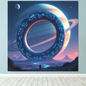 Wächter des Saturn – Die kosmische Schlange Leinwanddruck (Insitu (Holzboden))