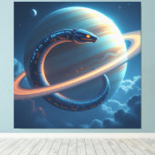 Wächter des Saturn – Die kosmische Schlange Leinwanddruck (Insitu (Holzboden))