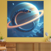 Wächter des Saturn – Die kosmische Schlange Leinwanddruck (Insitu (Wohnzimmer))