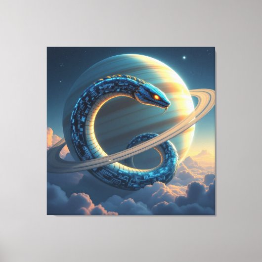 Wächter des Saturn – Die kosmische Schlange Leinwanddruck (Vorderseite)