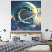 Wächter des Saturn – Die kosmische Schlange Leinwanddruck (Insitu (Schlafzimmer))