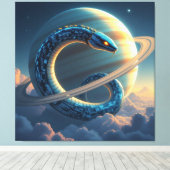 Wächter des Saturn – Die kosmische Schlange Leinwanddruck (Insitu (Holzboden))