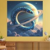Wächter des Saturn – Die kosmische Schlange Leinwanddruck (Insitu (Wohnzimmer))