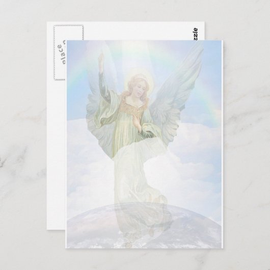 Wächter Engel in den Wolken Postkarte (Vorne/Hinten)