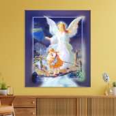 Wächter Engel, Kinder, Brücke (exklusives Design Leinwanddruck (Insitu (Wohnzimmer))