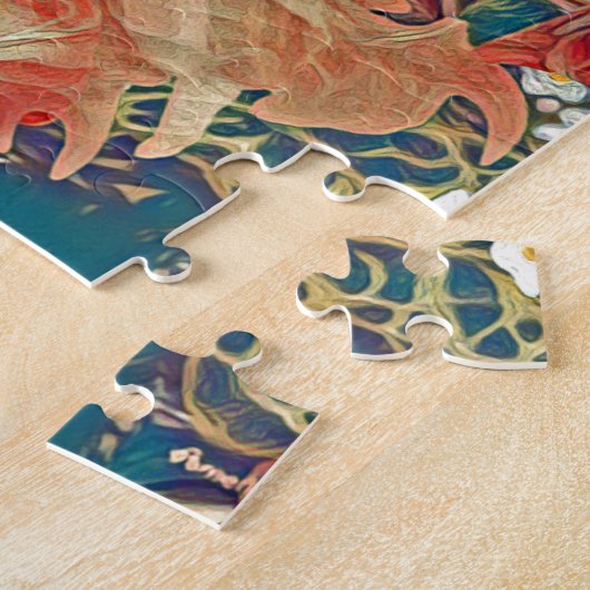 Wächter-Engel mit Kind im Blumen-Garten Puzzle (Seite)