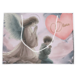 Wächter Engel und Kind gemeinsam beten Große Geschenktüte