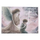 Wächter Engel und Kind gemeinsam beten Große Geschenktüte (Rückseite)