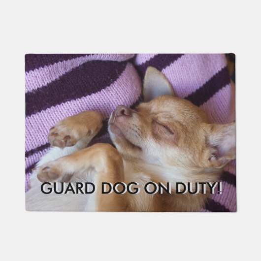Wächter Hund auf Pflicht! Fußmatte (Vorderseite)