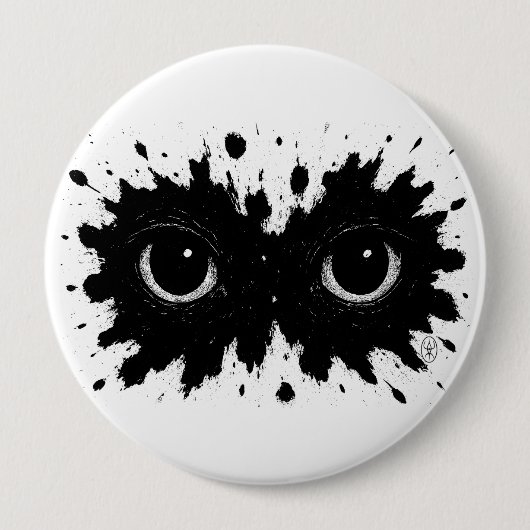 Wächter in der Tinte: Augen‑Klecks‑Sigil Button (Vorderseite)