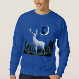 Wächterhirsch Verzauberter Wald Fantasy-Kunst Sweatshirt